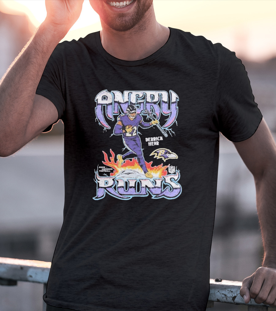Angry Runs Baltimore Ravens Derrick Henry Good Morning Football NFL T-Shirt