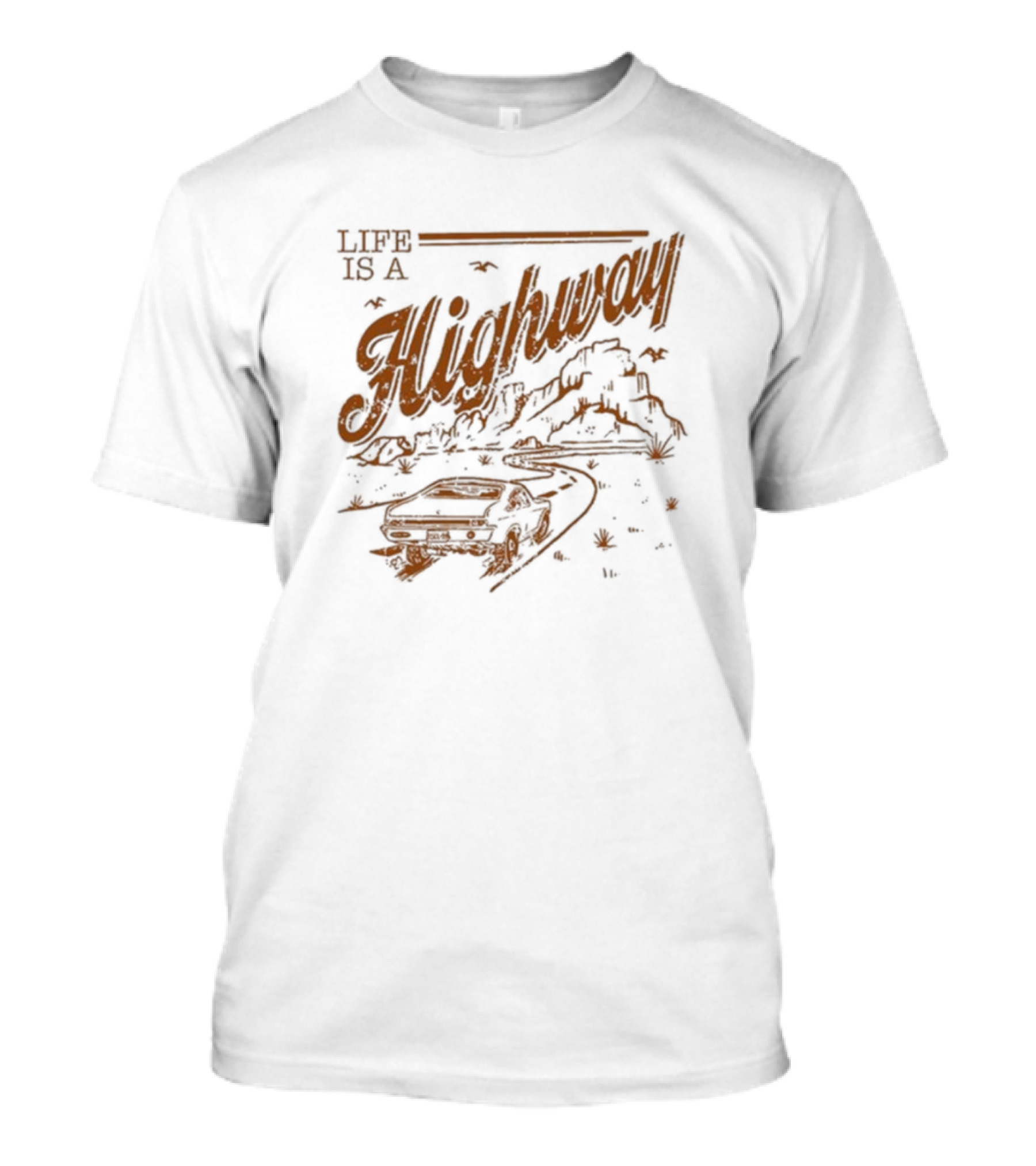 Rascal Flatts Life Is A Highway Vintage Car Desert Journey T-Shirt