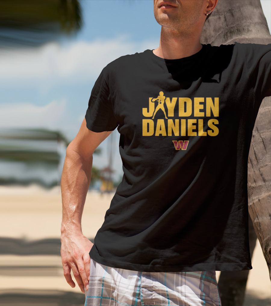 Jayden Daniels Washington Commanders NFL Play Motion T-Shirt