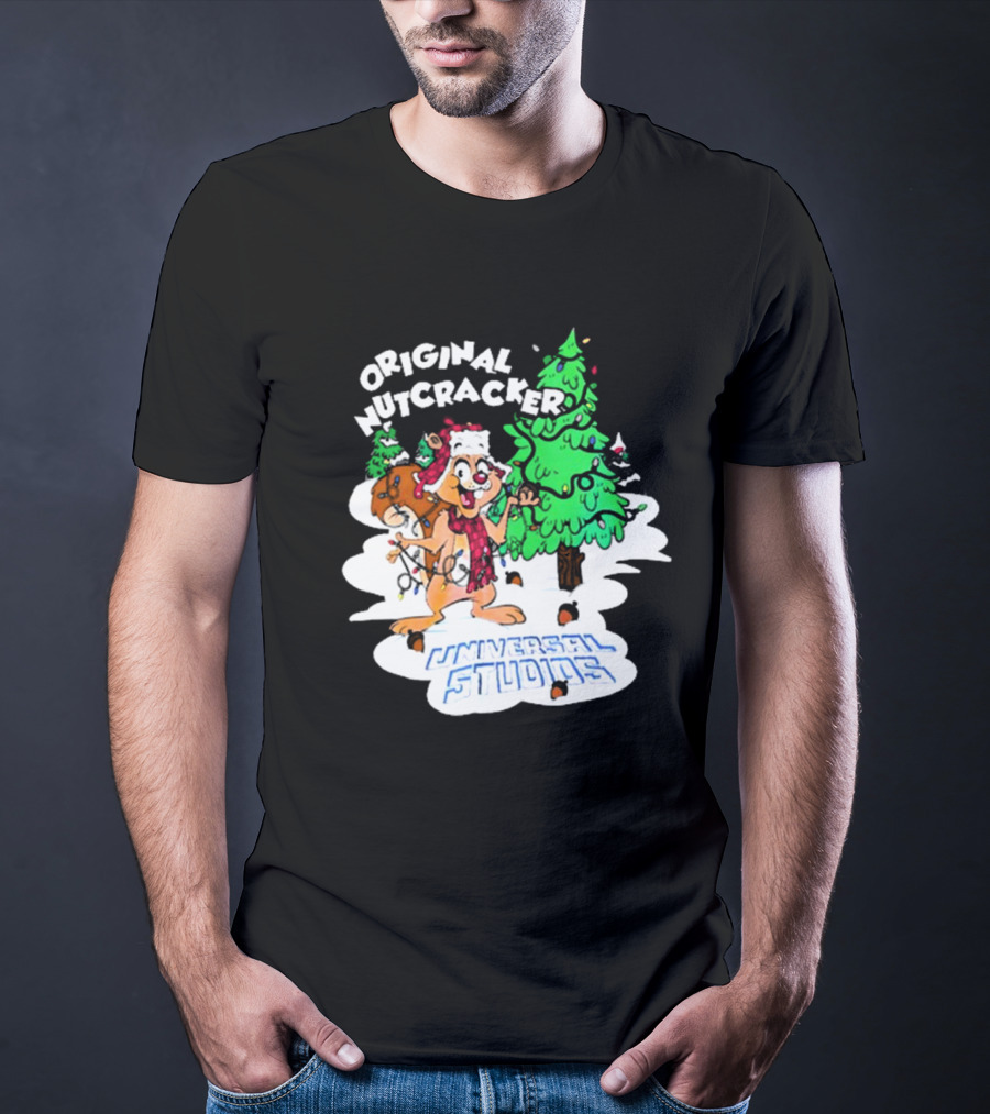Original Nutcracker Earl The Squirrel Universal Studios Winter Scene T-Shirt