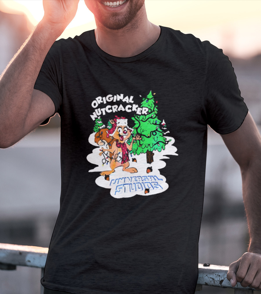 Original Nutcracker Earl The Squirrel Universal Studios Winter Scene T-Shirt