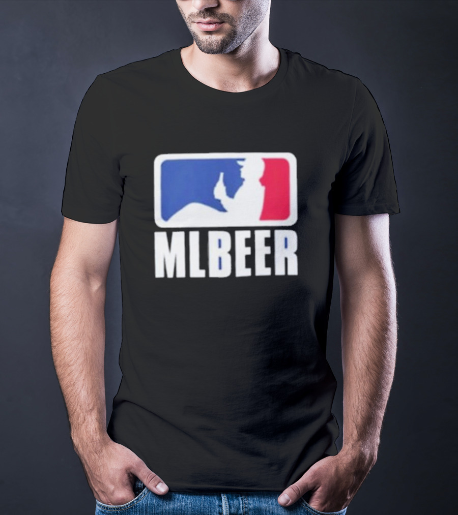 MLBEER MLB Parody Logo Funny Baseball Beer Enthusiast T-Shirt