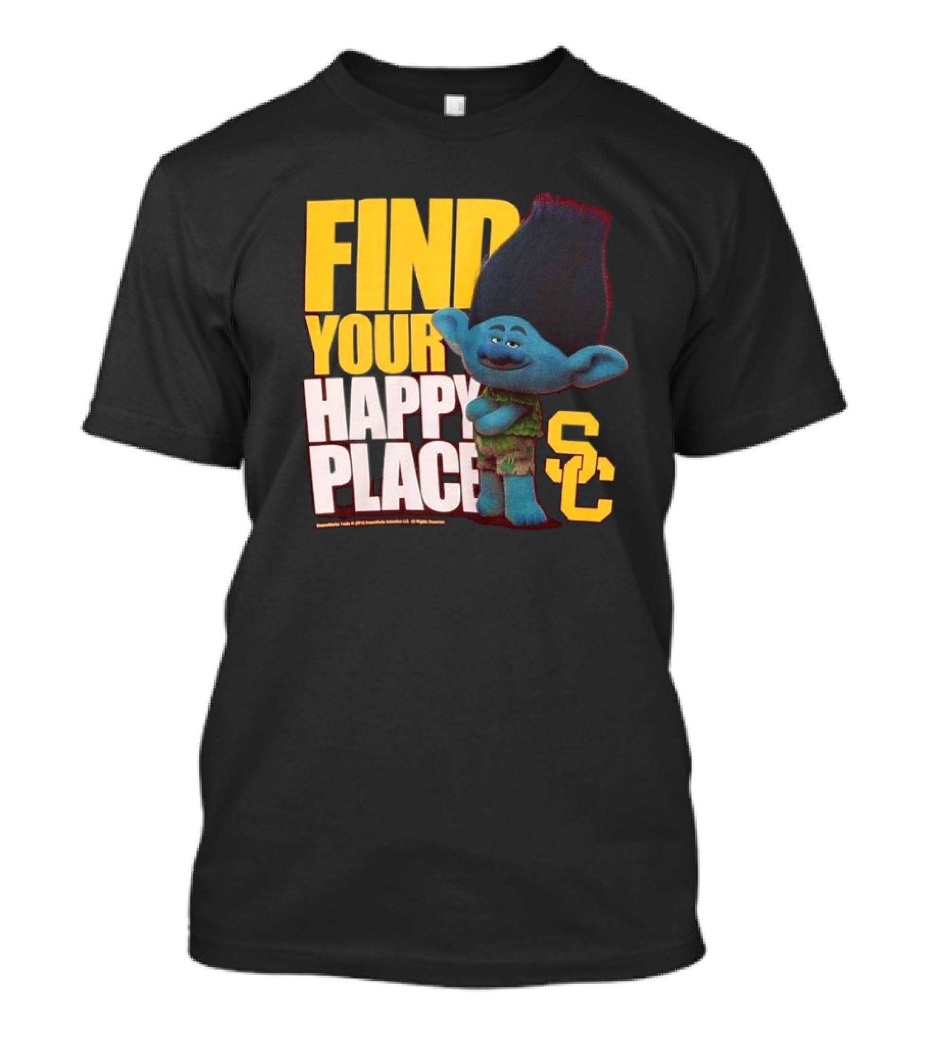 USC Trojans Find Your Happy Place SC Branch Trolls T-Shirt