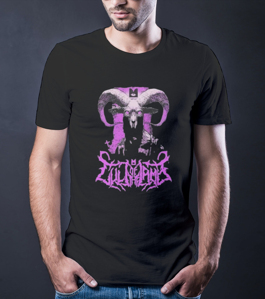 Cult Of The Lamb Unholy Goat Ram Skull Purple T-Shirt