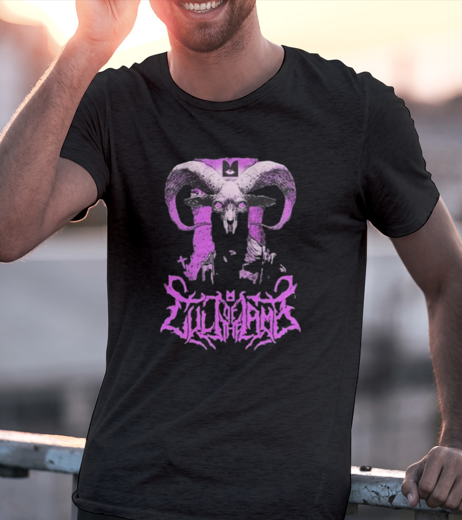 Cult Of The Lamb Unholy Goat Ram Skull Purple T-Shirt