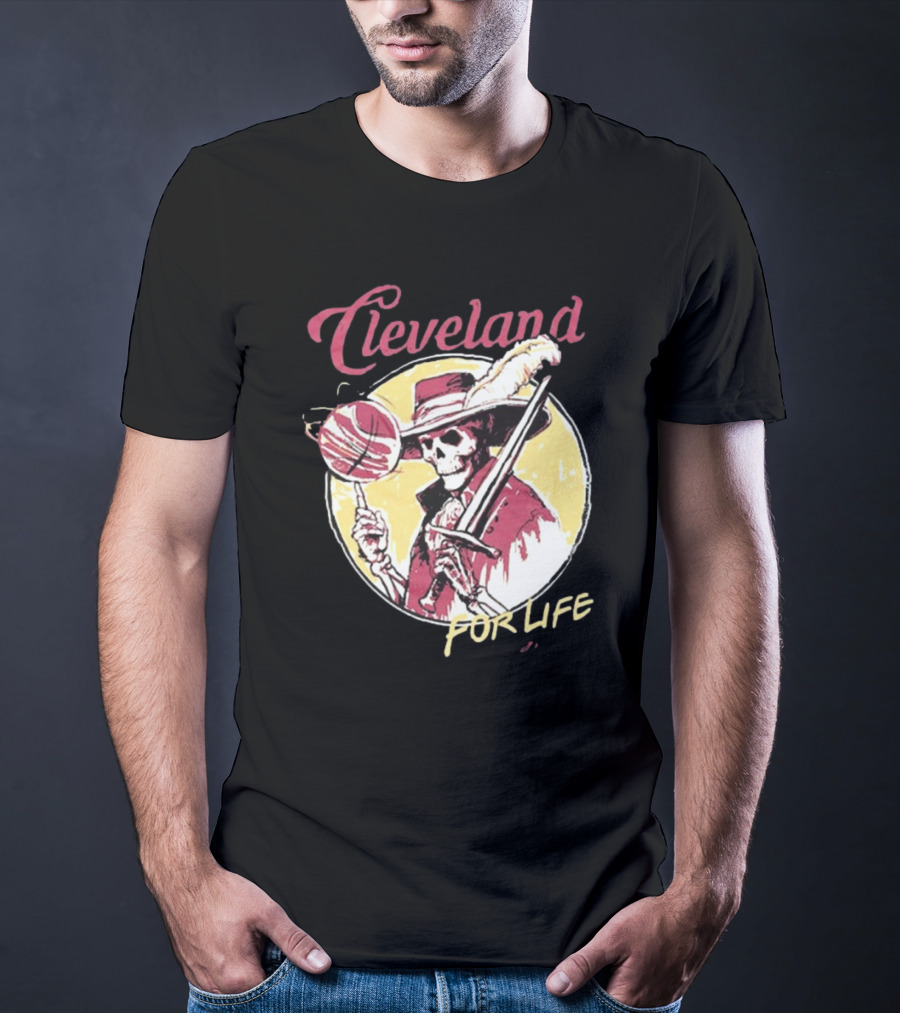Cleveland Basketball Skeleton For Life T-Shirt