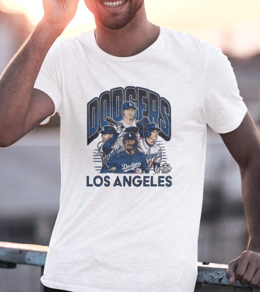 Los Angeles Dodgers Multi Player Vintage Painting T-Shirt
