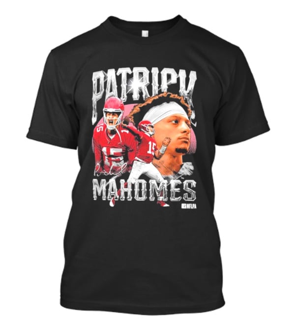 Patrick Mahomes NFLPA Athlete Portrait And Action Montage T-Shirt