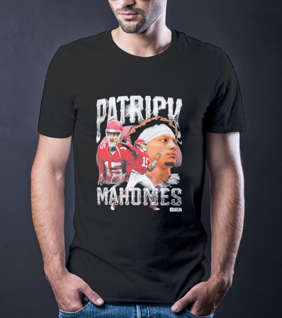 Patrick Mahomes NFLPA Athlete Portrait And Action Montage T-Shirt
