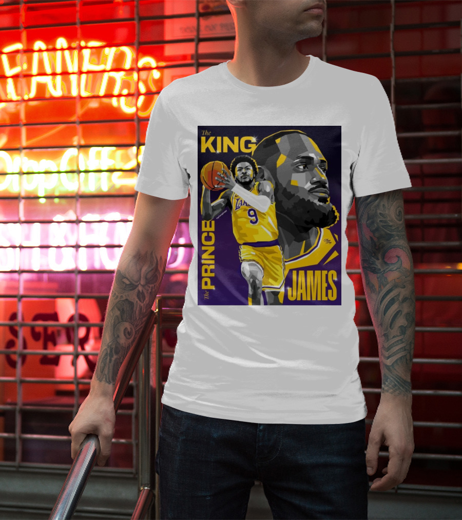 The King The Prince LeBron James Bronny James Lakers NBA T-Shirt