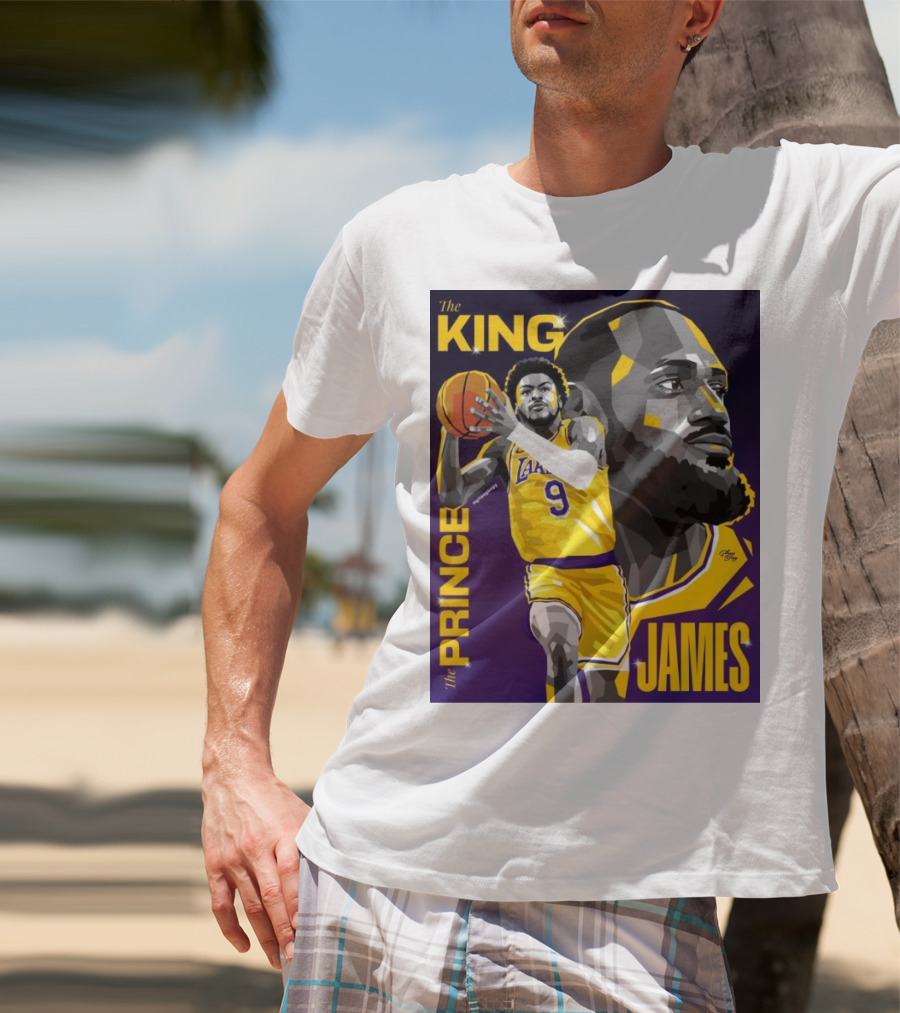 The King The Prince LeBron James Bronny James Lakers NBA T-Shirt