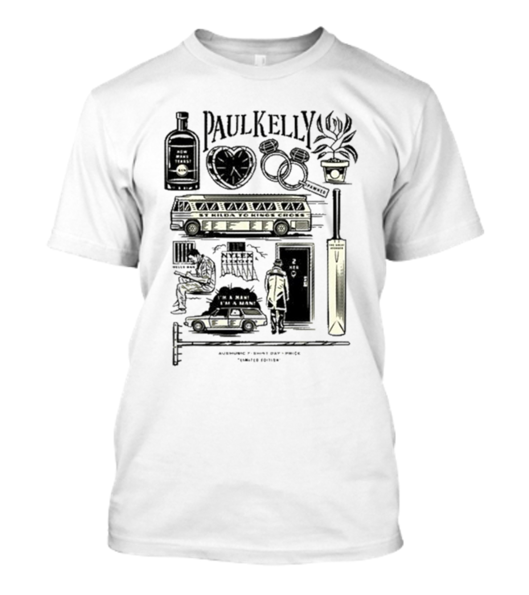 Paul Kelly Australia Music Themes Icons And Symbols T-Shirt