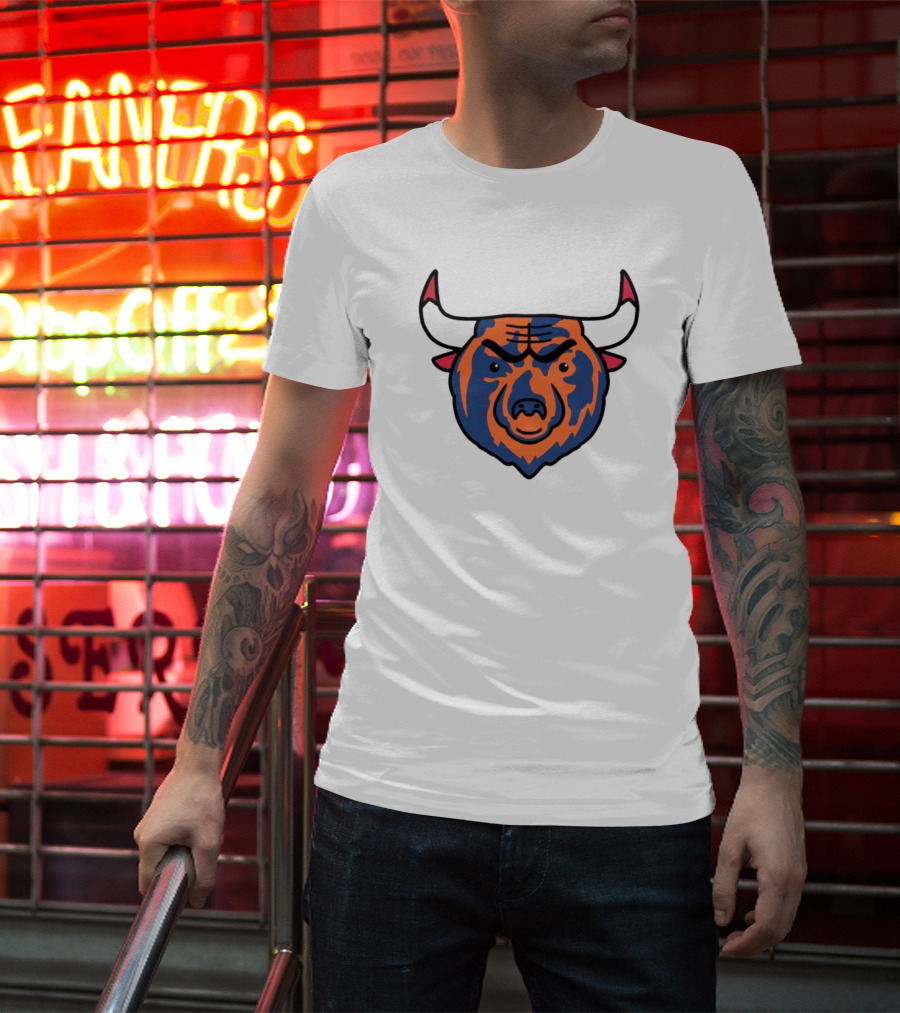 NFL Bears NBA Bulls Logo Mashup Combo T-Shirt
