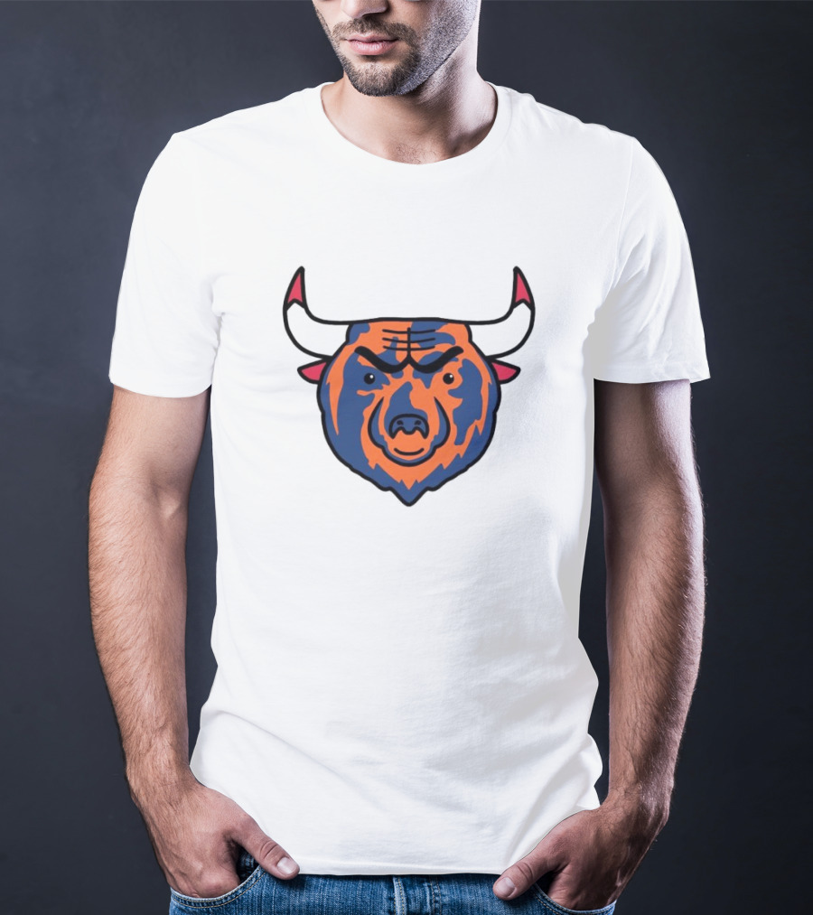 NFL Bears NBA Bulls Logo Mashup Combo T-Shirt