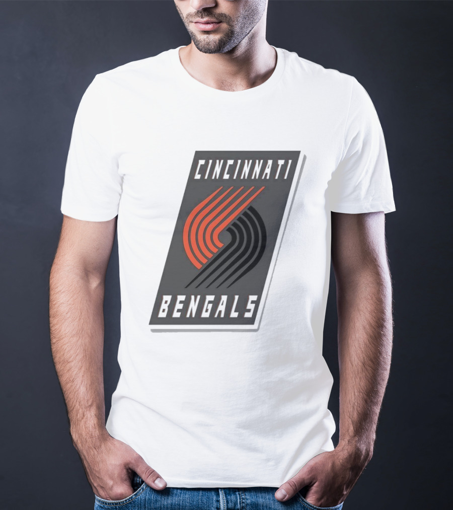 Cincinnati Bengals X Portland Trail Blazers Mashup Logo NFL NBA T-Shirt