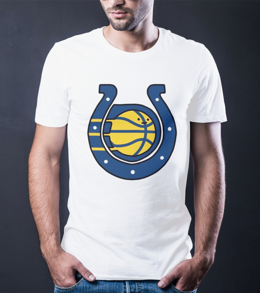 NFL X NBA Indianapolis Colts Pacers Logo Mashup Combine T-Shirt