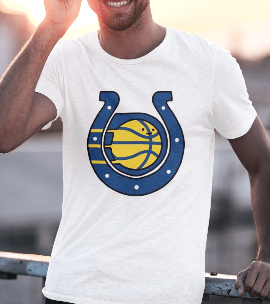 NFL X NBA Indianapolis Colts Pacers Logo Mashup Combine T-Shirt