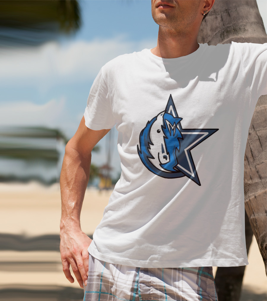 NFL NBA Cowboys Mavericks Logo Mashup Combine T-Shirt