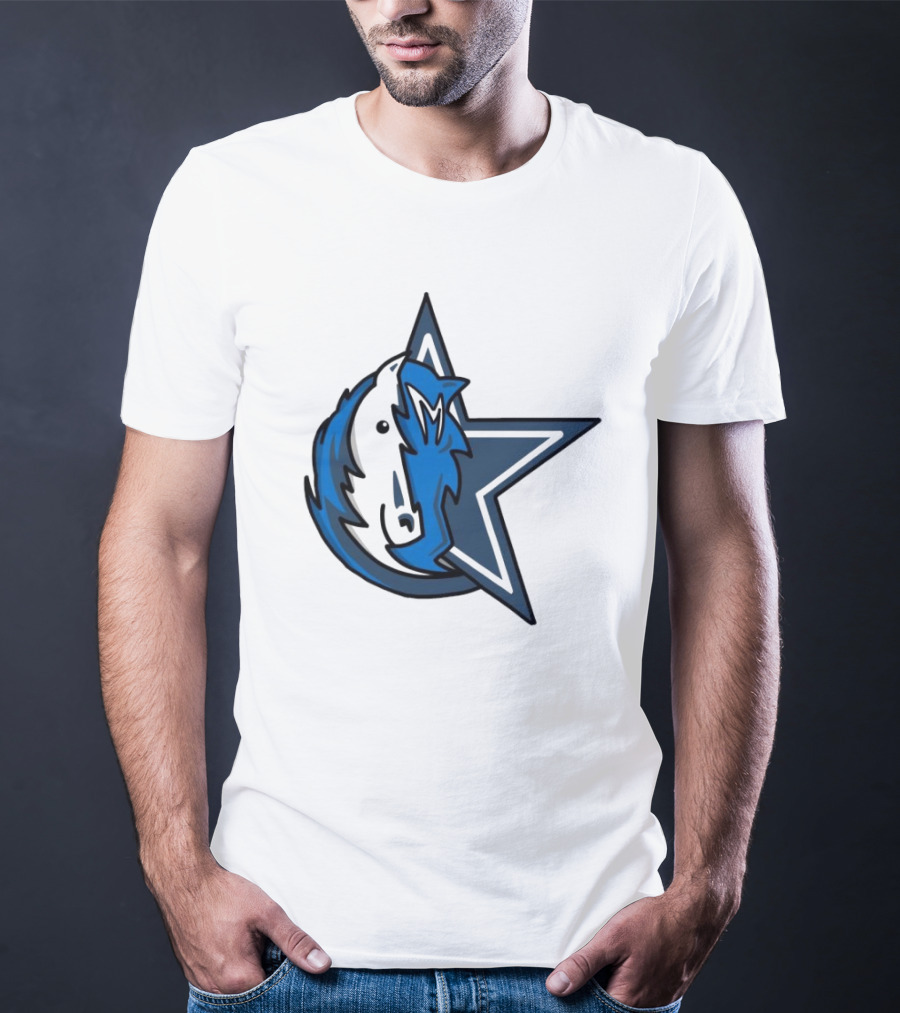 NFL NBA Cowboys Mavericks Logo Mashup Combine T-Shirt