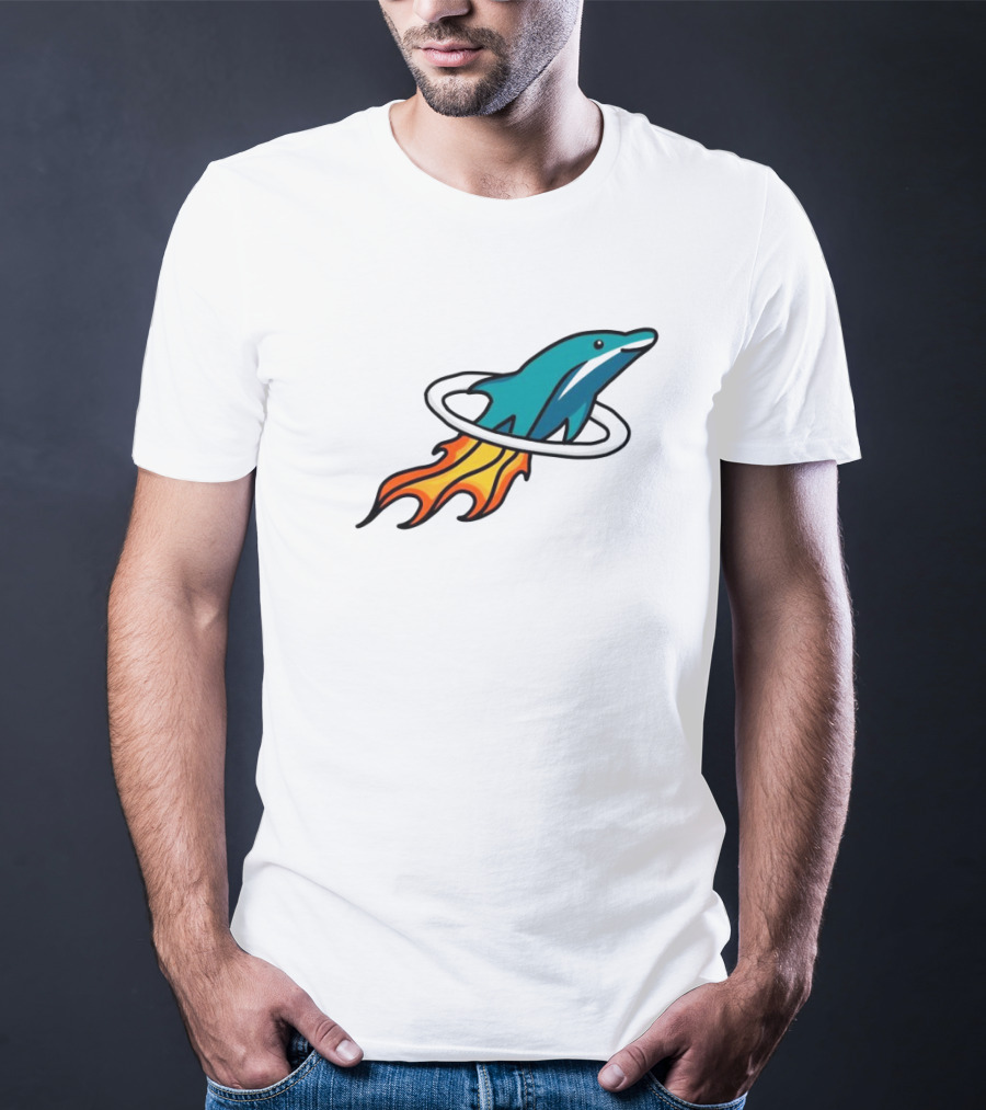 Dolphins X Rockets Crossover Logo Mashup T-Shirt