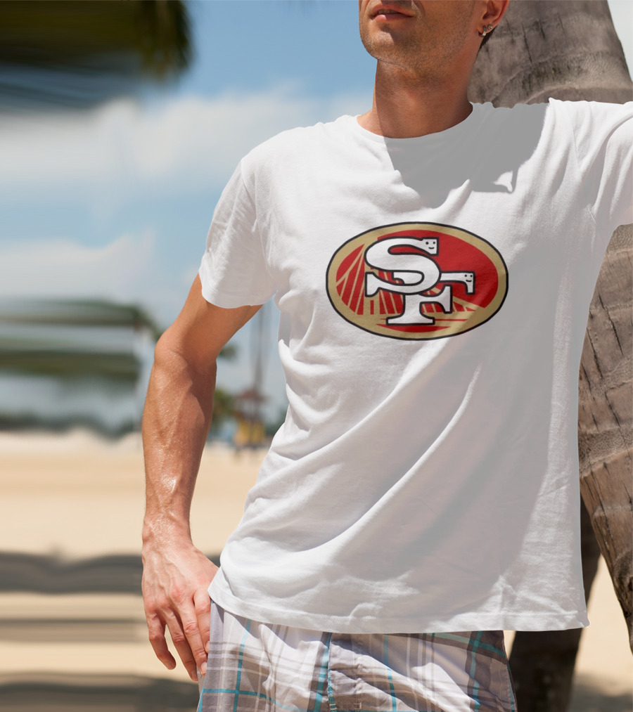 NFL X NBA San Francisco 49ers Warriors Logo Mash Combine T-Shirt