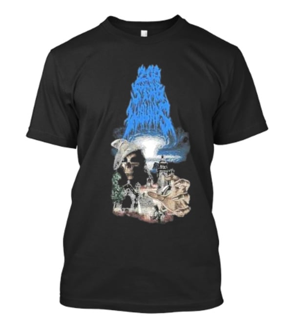 Down Right Merch 200 Stab Wounds Grim Reaper Skull Lighthouse Scene T-Shirt
