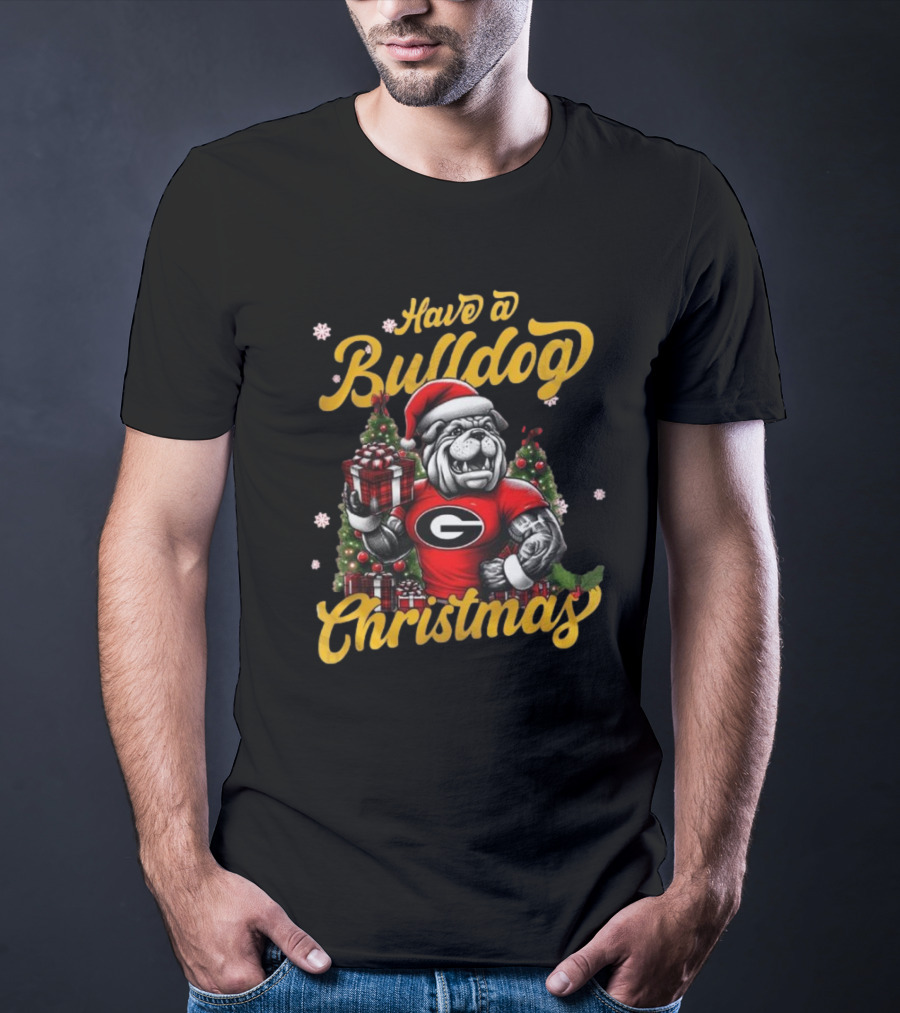 Have A Bulldog Christmas Georgia T-Shirt