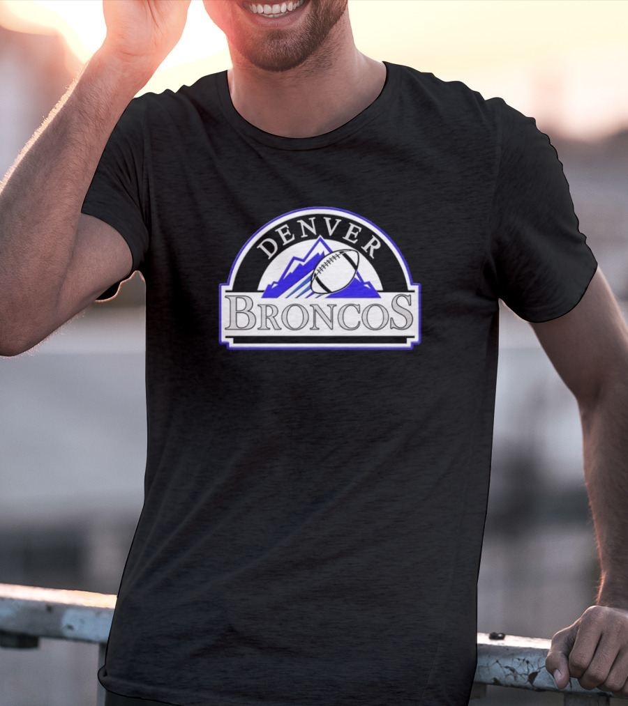 Denver Broncos Colorado Rockies Logo Mashup NFL MLB T-Shirt
