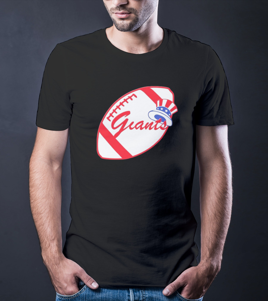 Giants Football Mashup With Yankees Hat NFL X MLB Collaboration T-Shirt