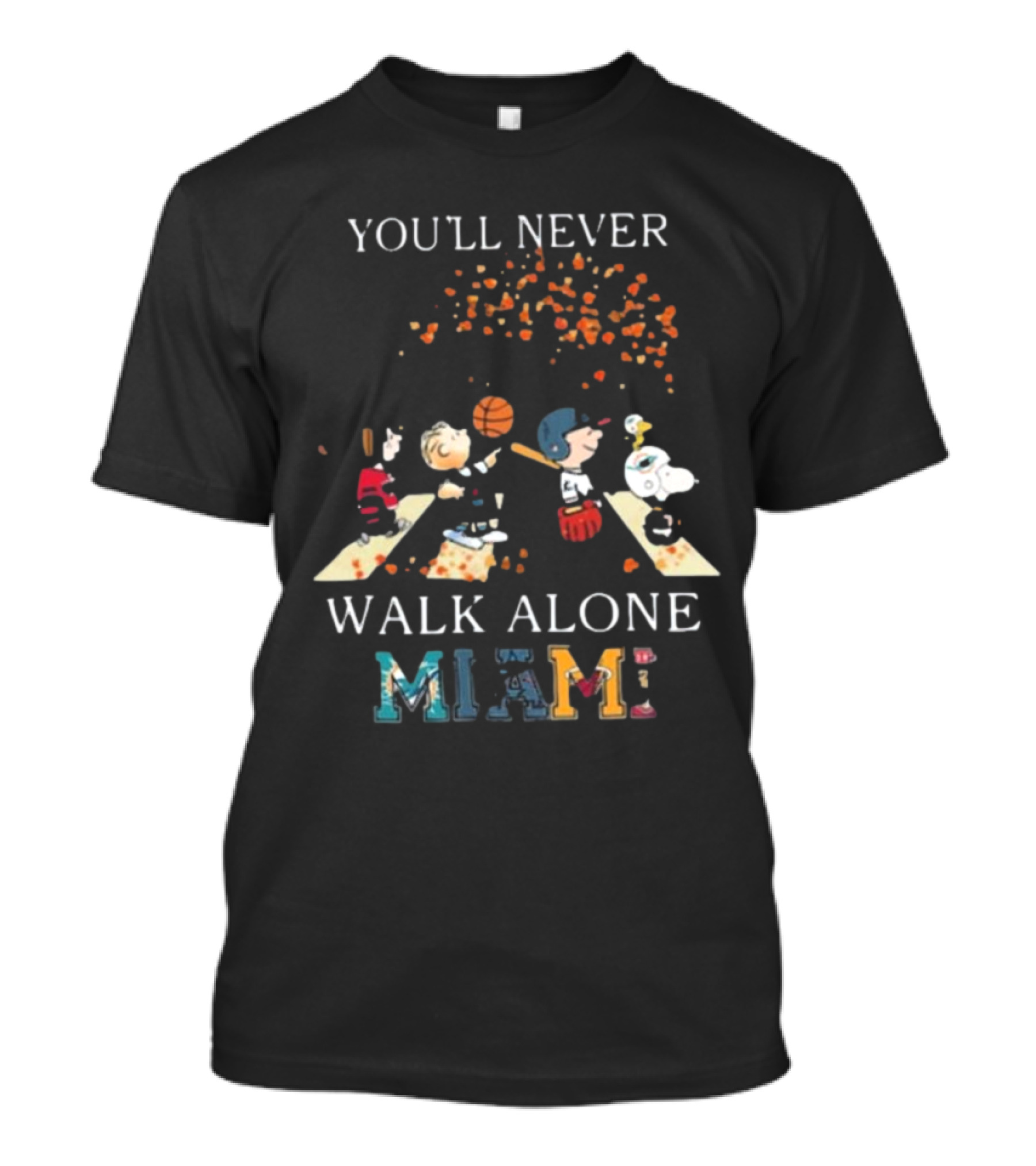 You'll Never Walk Alone Peanuts Miami Sports Team T-Shirt