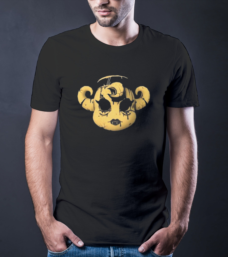 Bendy Striker Mask Ink Demon’s Eve Horned Yellow Face T-Shirt