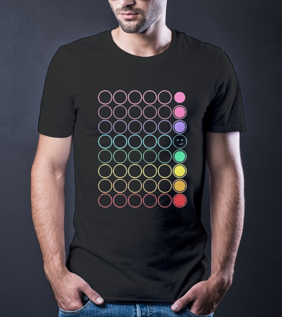 Kinda Funny Pride Rainbow Circles With Smiley T-Shirt
