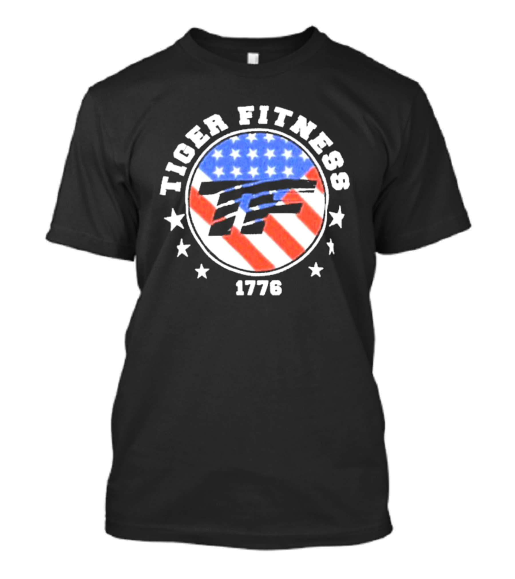 Independence Day 1776 America Flag Tiger Fitness T-Shirt