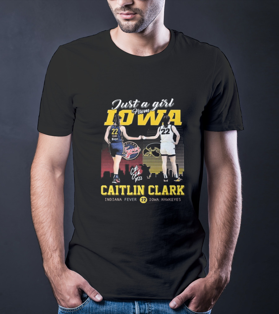 Just A Girl From Iowa Caitlin Clark Indiana Fever Iowa Hawkeyes Signature T-Shirt