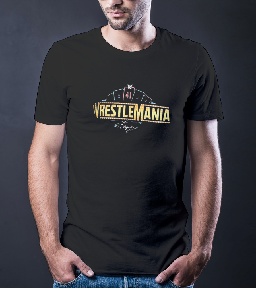WrestleMania 41 Poker Chip Cards T-Shirt
