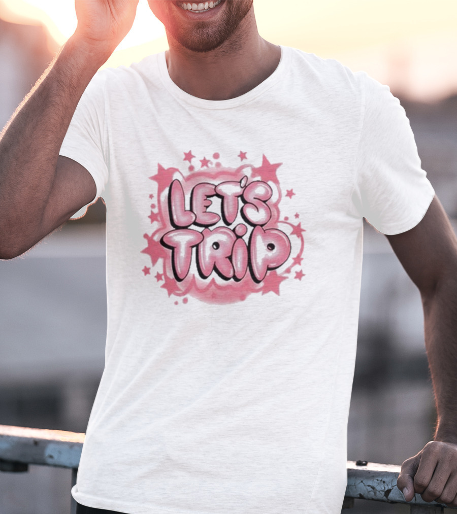 Let's Trip Airbrush Pink Starburst T-Shirt