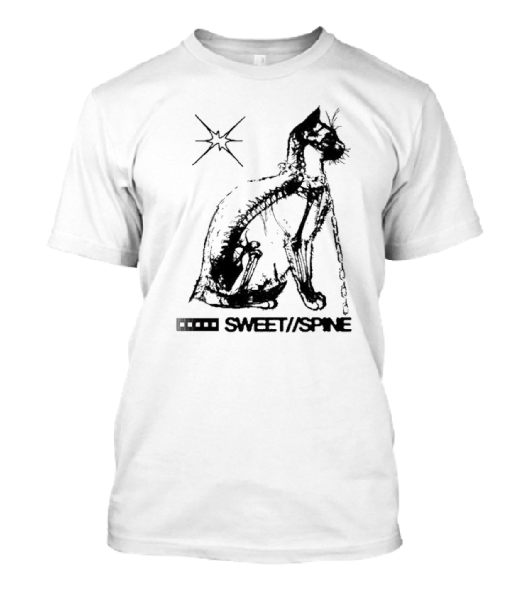 SWEET//SPINE Cat With Starburst And Chain Detail T-Shirt