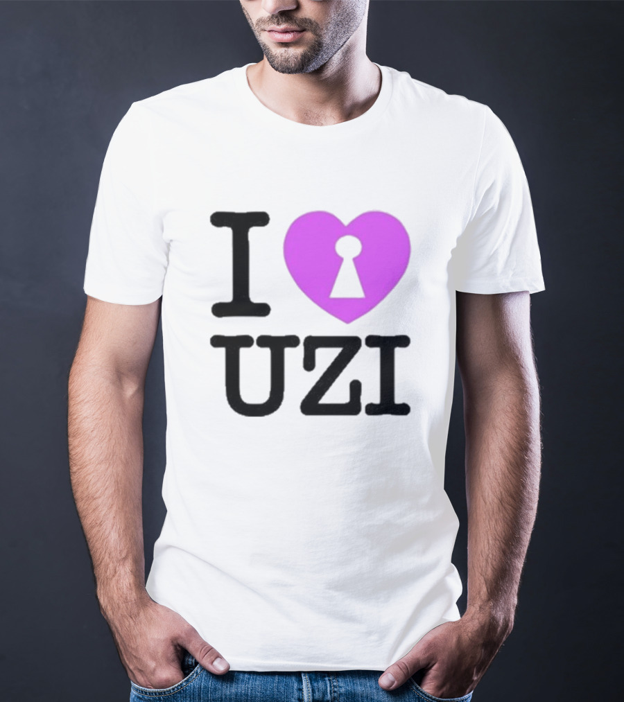 I Love Heart Keyhole Uzi T-Shirt
