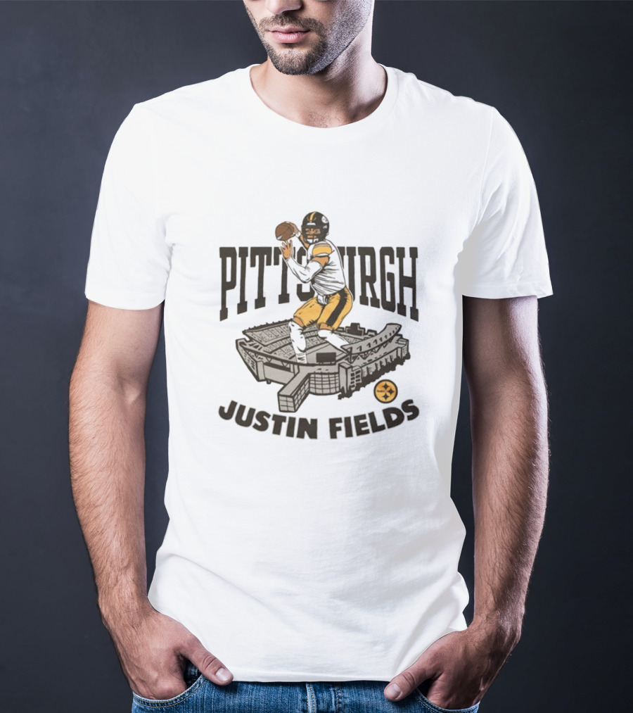 Pittsburgh Justin Fields Steelers NFL Acrisure Stadium T-Shirt