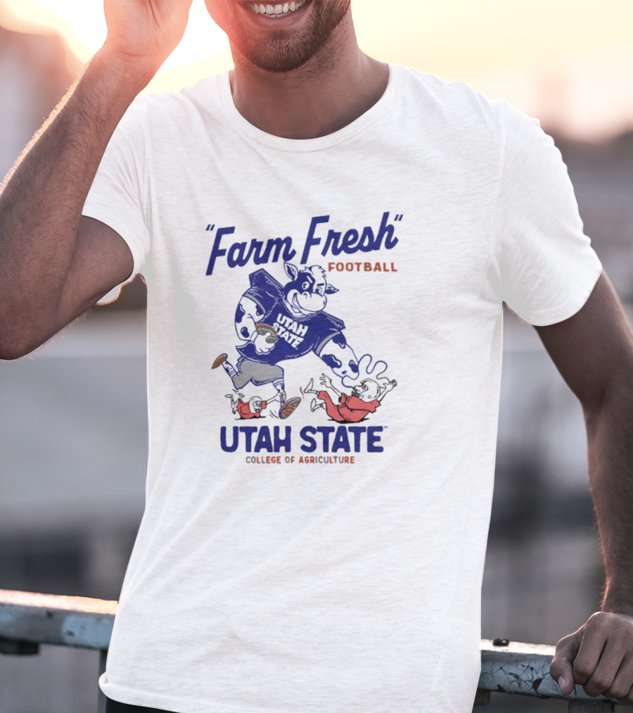 Farm Fresh Football Mootah State Utah State College Of Agriculture T-Shirt