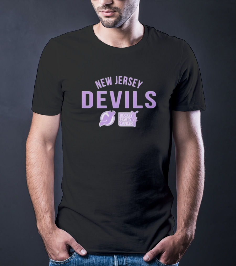 New Jersey Devils Hockey Fights Cancer T-Shirt