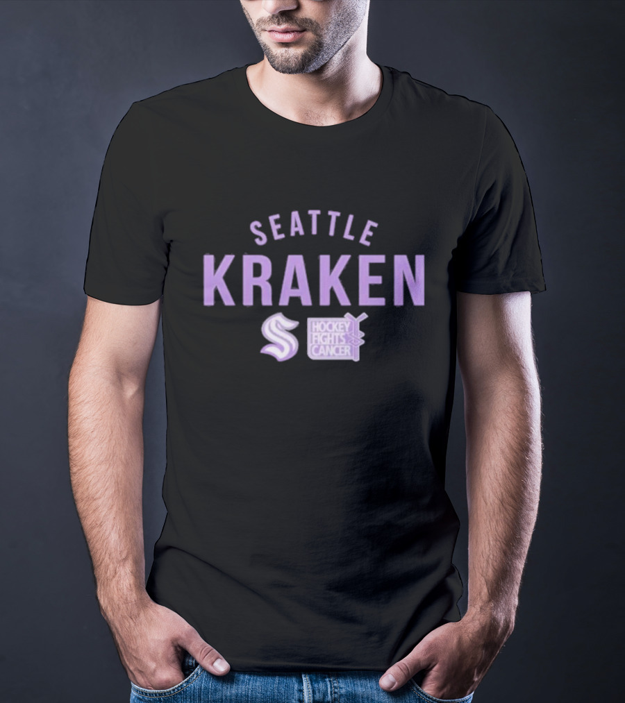 Seattle Kraken Hockey Fights Cancer Support T-Shirt
