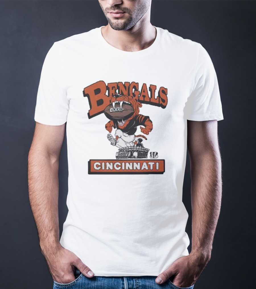 Cincinnati Bengals Mascot Jumping Over Stadium T-Shirt