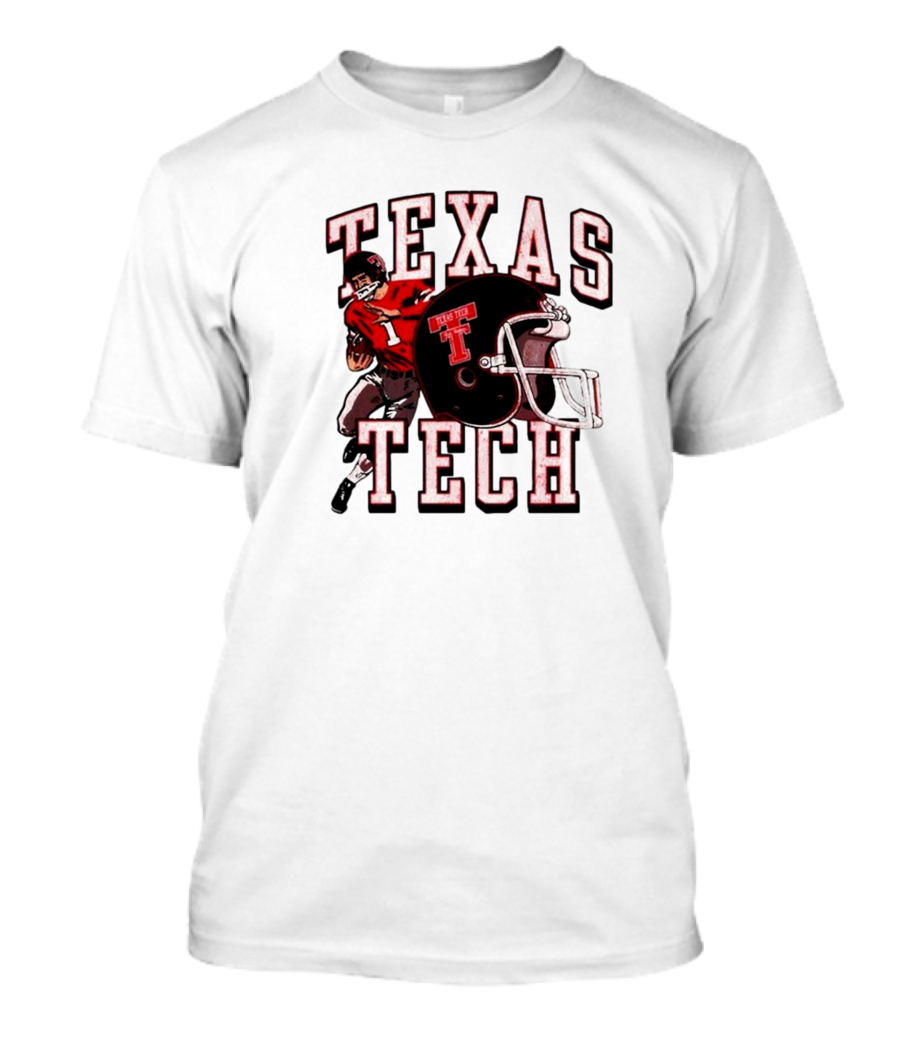 Texas Tech Red Raiders Football Player And Helmet T-Shirt