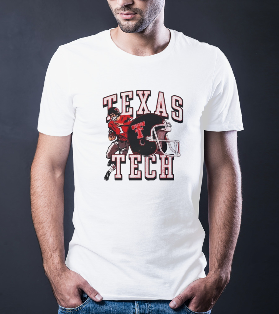 Texas Tech Red Raiders Football Player And Helmet T-Shirt