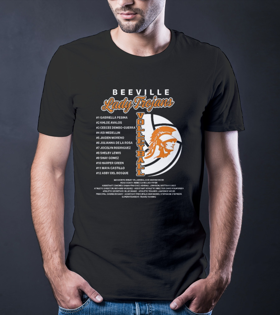 Beeville Lady Trojans Volleyball Team Roster And Iconic Trojan T-Shirt