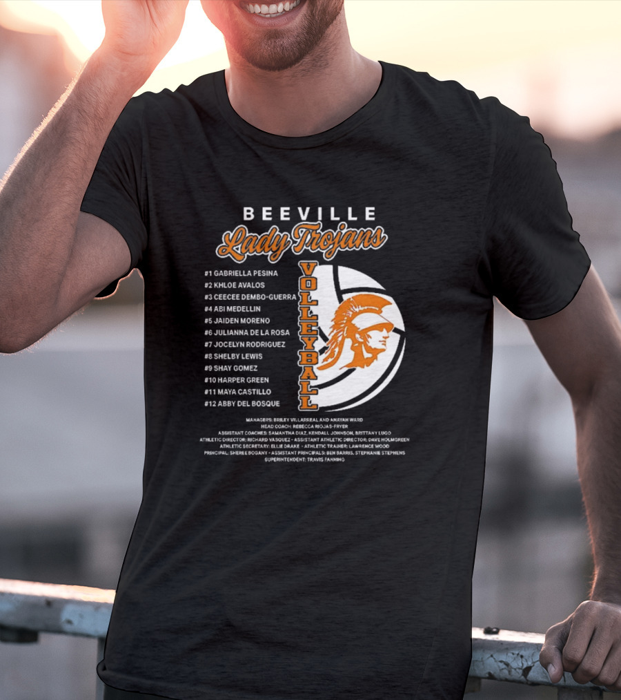 Beeville Lady Trojans Volleyball Team Roster And Iconic Trojan T-Shirt