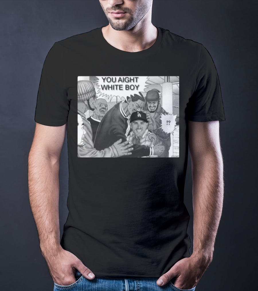 Freddie Freeman LA Dodgers You Aight White Boy Manga T-Shirt