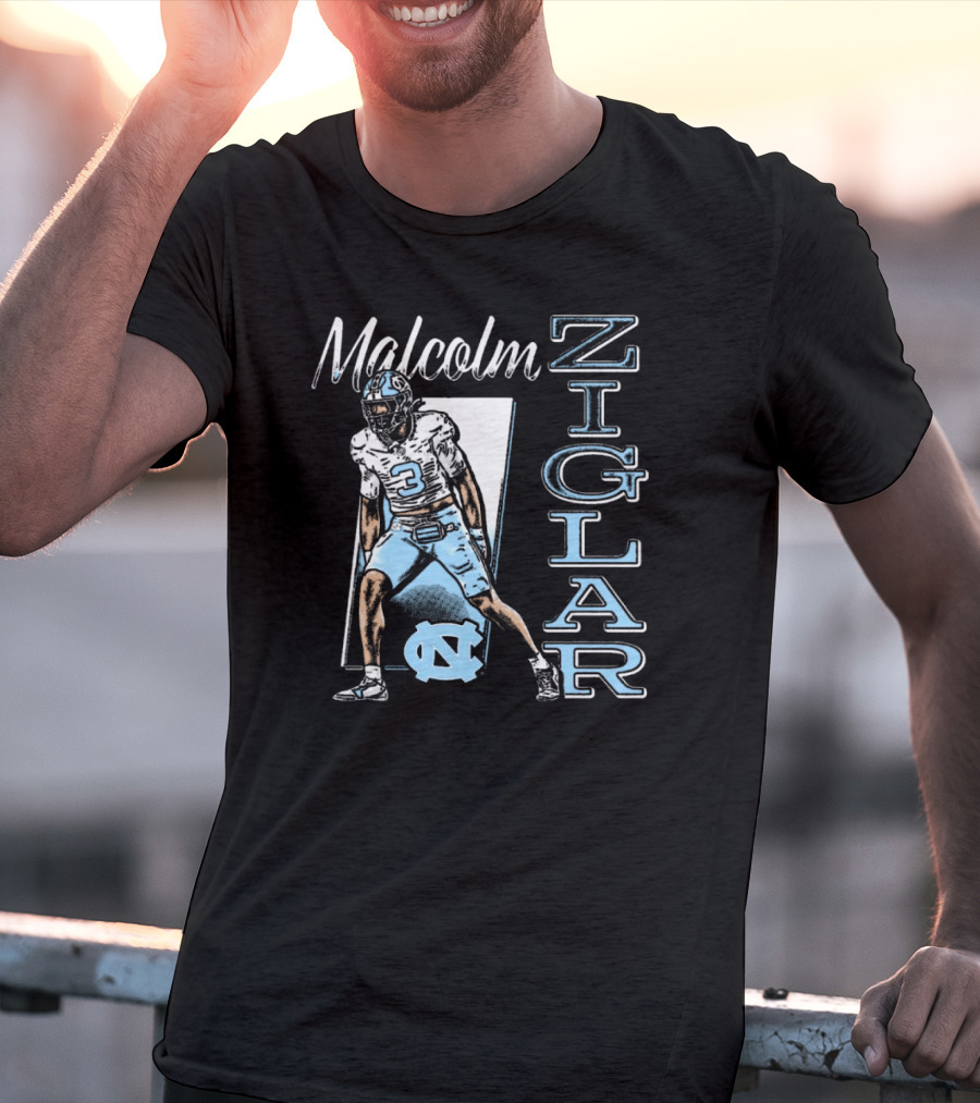 Malcolm Ziglar North Carolina Tar Heels Football Player UNC T-Shirt