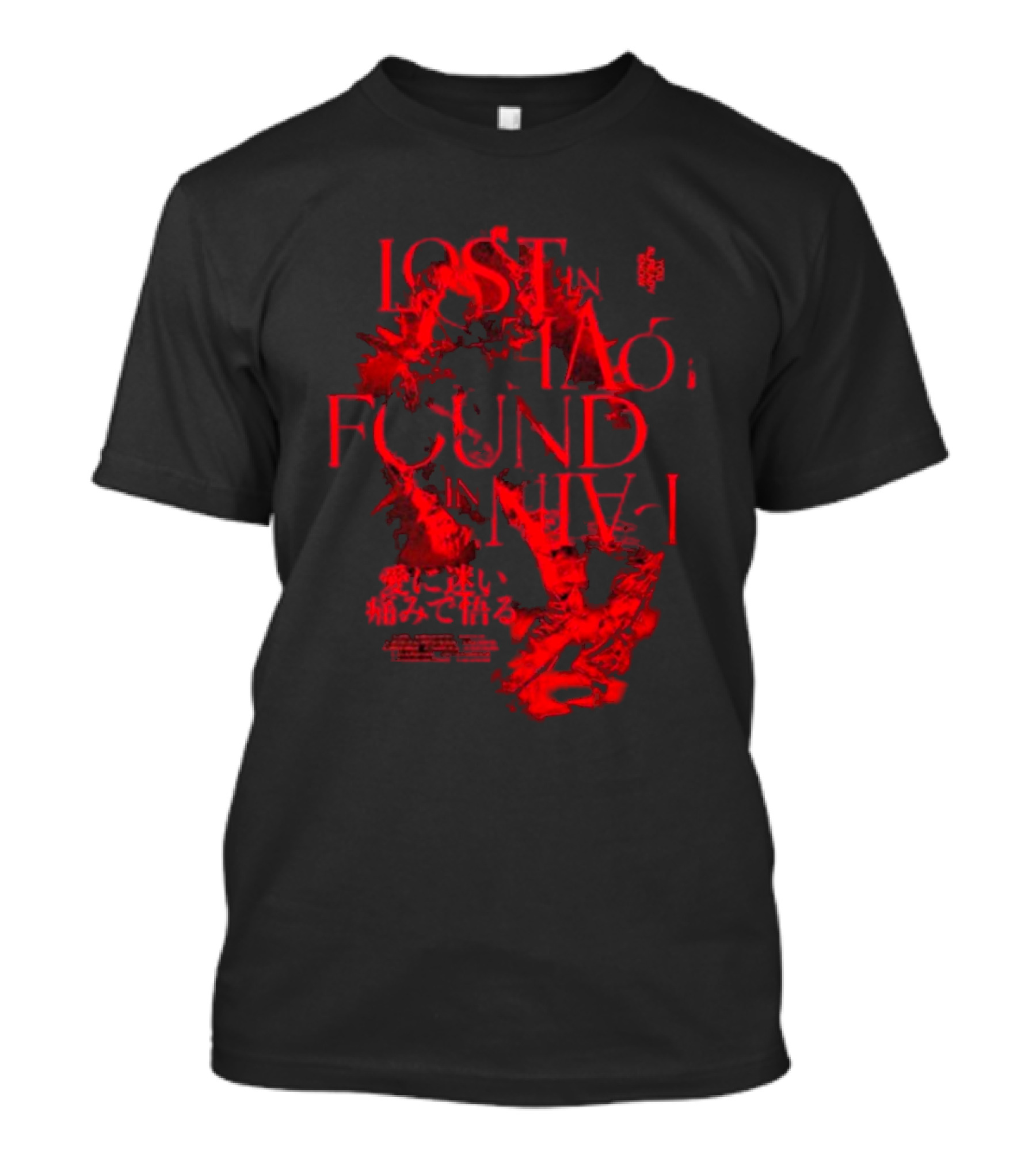 Miyavi Red Text Lost In Love, Found In Pain Pigment Dye T-Shirt